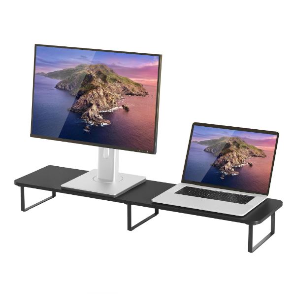 mbeatÂ® activiva Black Dual Monitor Riser