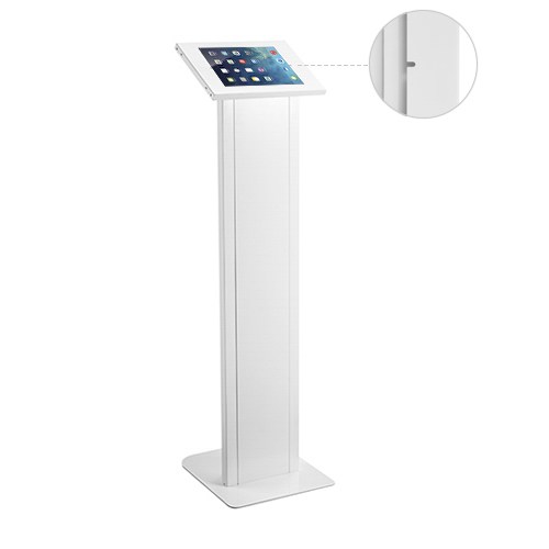 [MPBT-PAD32-01] Brateck Anti-theft Freestanding Tablet Kiosk Stand  9.7'/10.2' Ipad, 10.5' Ipad Air/Ipad Pro, 10.1' Sansung Galaxy TAB A (2019)- White